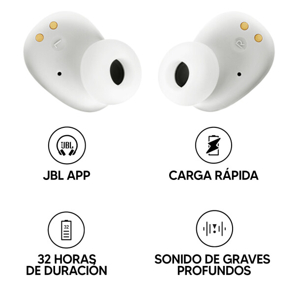 Auriculares Inalámbricos Jbl Wave Buds BLANCO