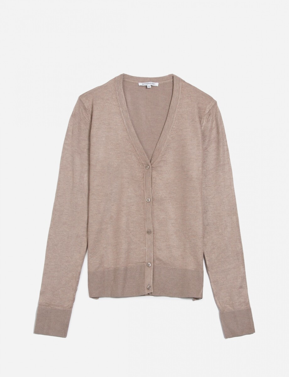 Cardigan escote en V - Khaki 