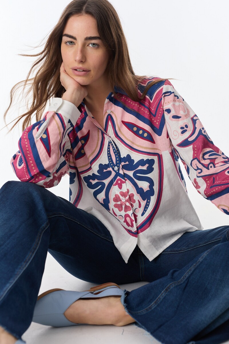 Camisa Nysa - Estampa Azul 