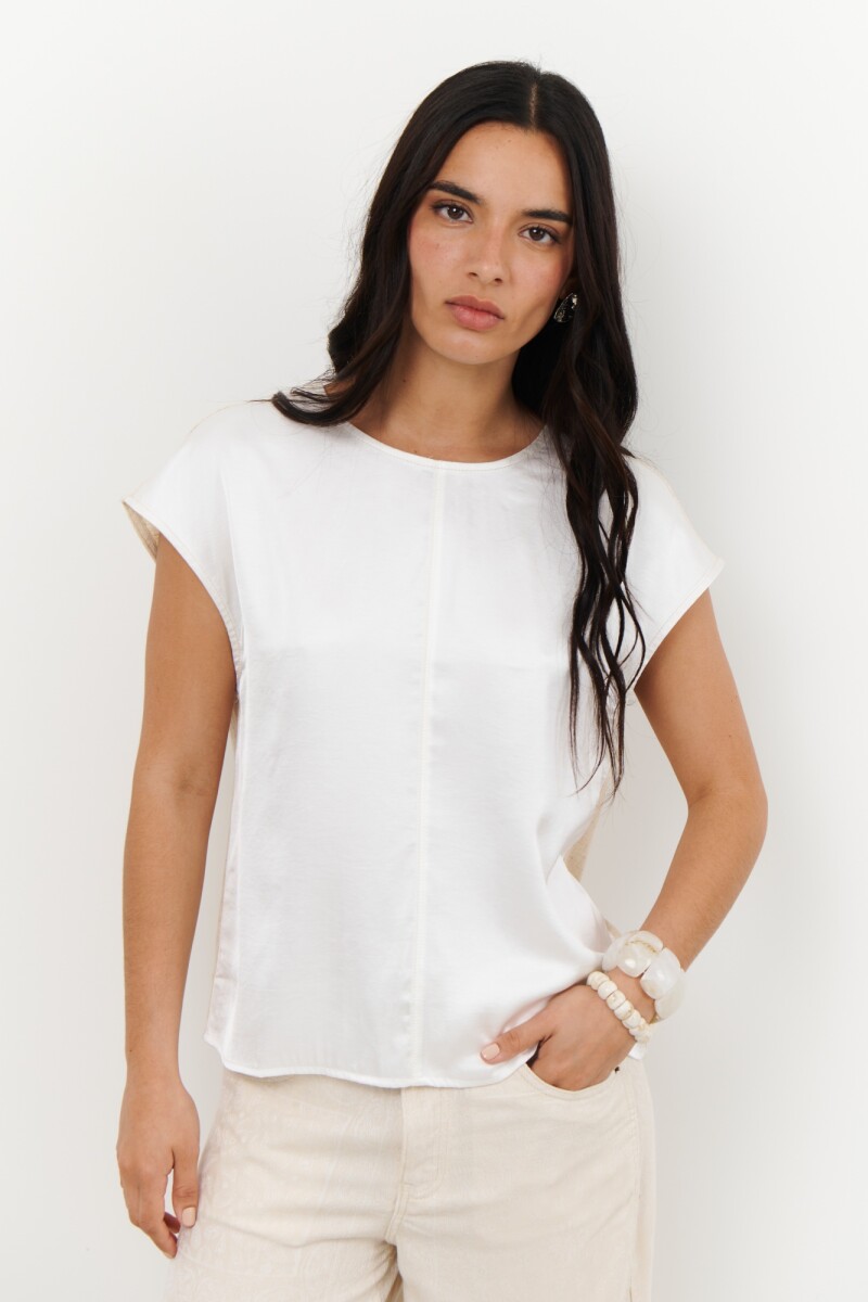 BLUSA LINO SATEN BLANCO
