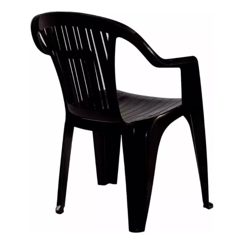 Silla Plástica Negra Plástico Resistente Interior/exterior Negro