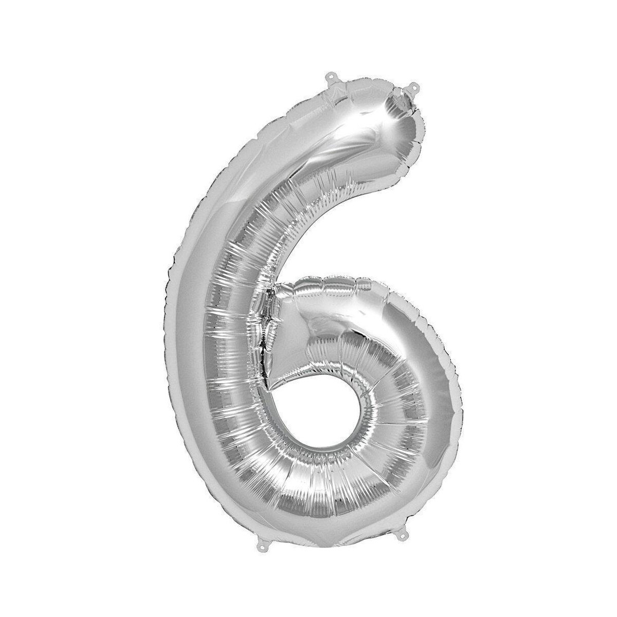Globo números de aluminio 81 cm - 6 Plata 