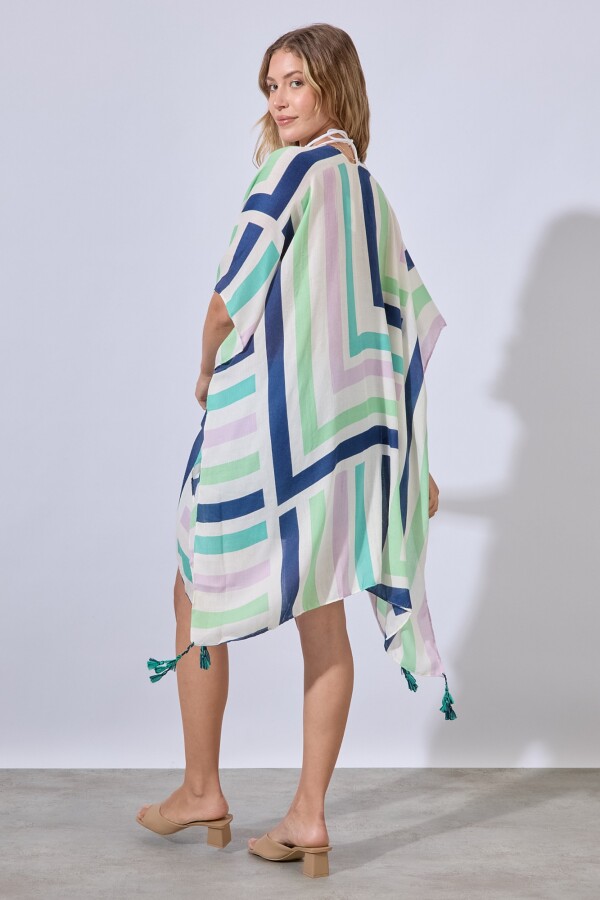 Kimono Lineas MULTI/AZUL