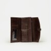Billetera The Circle en cuero liso Chocolate
