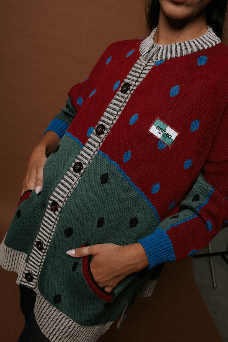 Cardigan VARSITY Bordó
