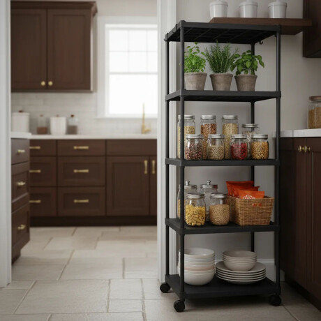 Estante Organizador 5 Niveles Multifuncional Cocina Baño Negro