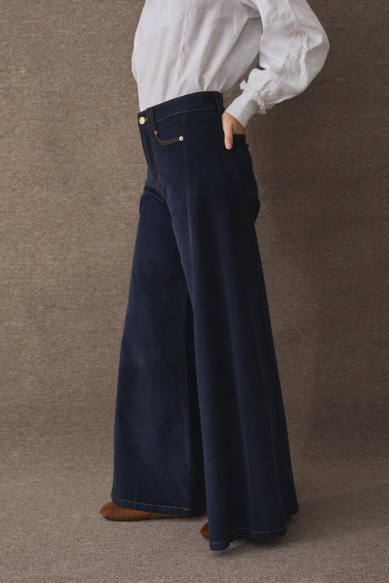 PANTALON WIDE XL CORDEROY Azul
