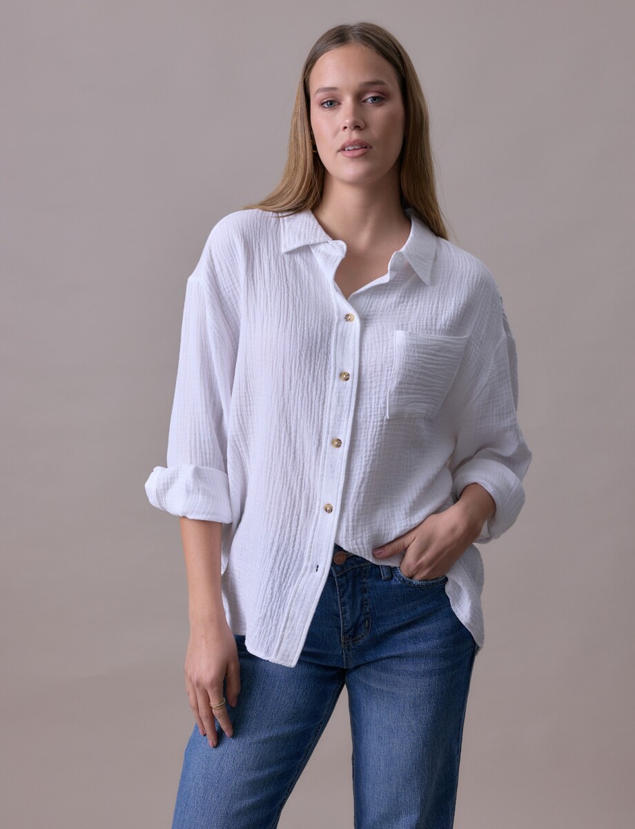 Camisa Bolsillo - Blanco 
