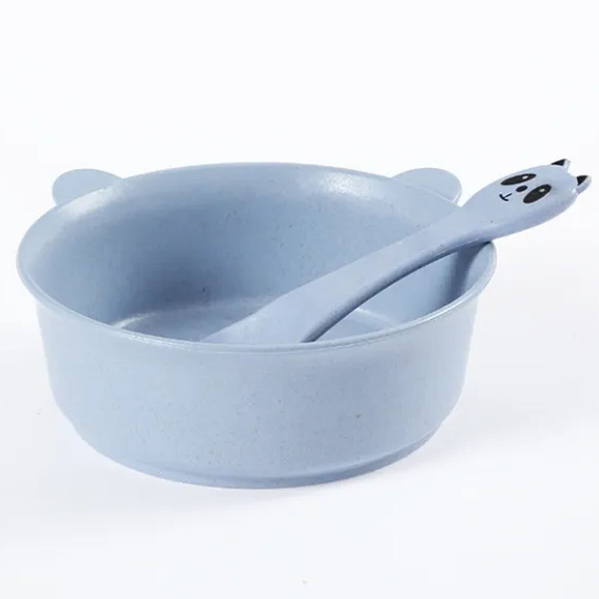 Set de Bowl Tazón y Cuchara para Comida Bebé en Plástico - Azul 