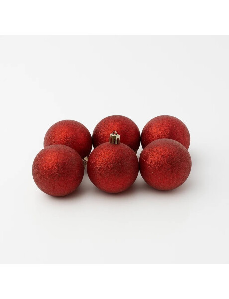 ESFERA CLEAR BEADS  6CM X 6 UNID. ROJO ESFERA CLEAR BEADS  6CM X 6 UNID. ROJO