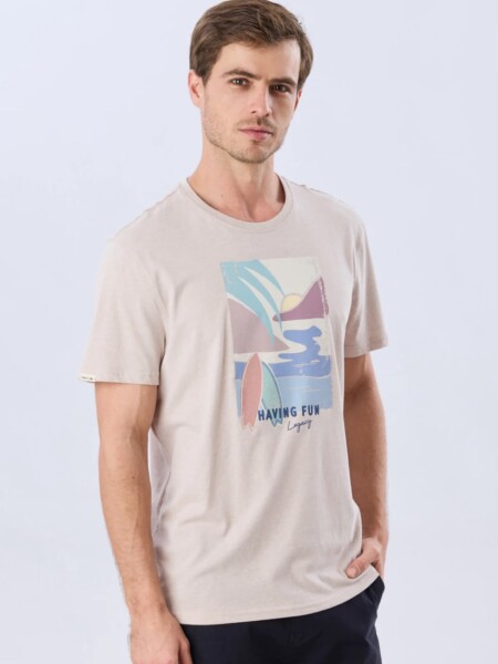 T-SHIRT LEGACY 6150 M.C having fun BEIGE