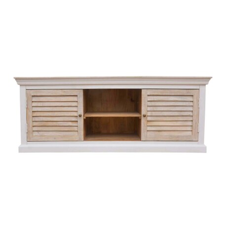 MUEBLE PARA TV MADERA-DE-MANGO NATURAL-BEIGE COSTA NATURAL BLANCO