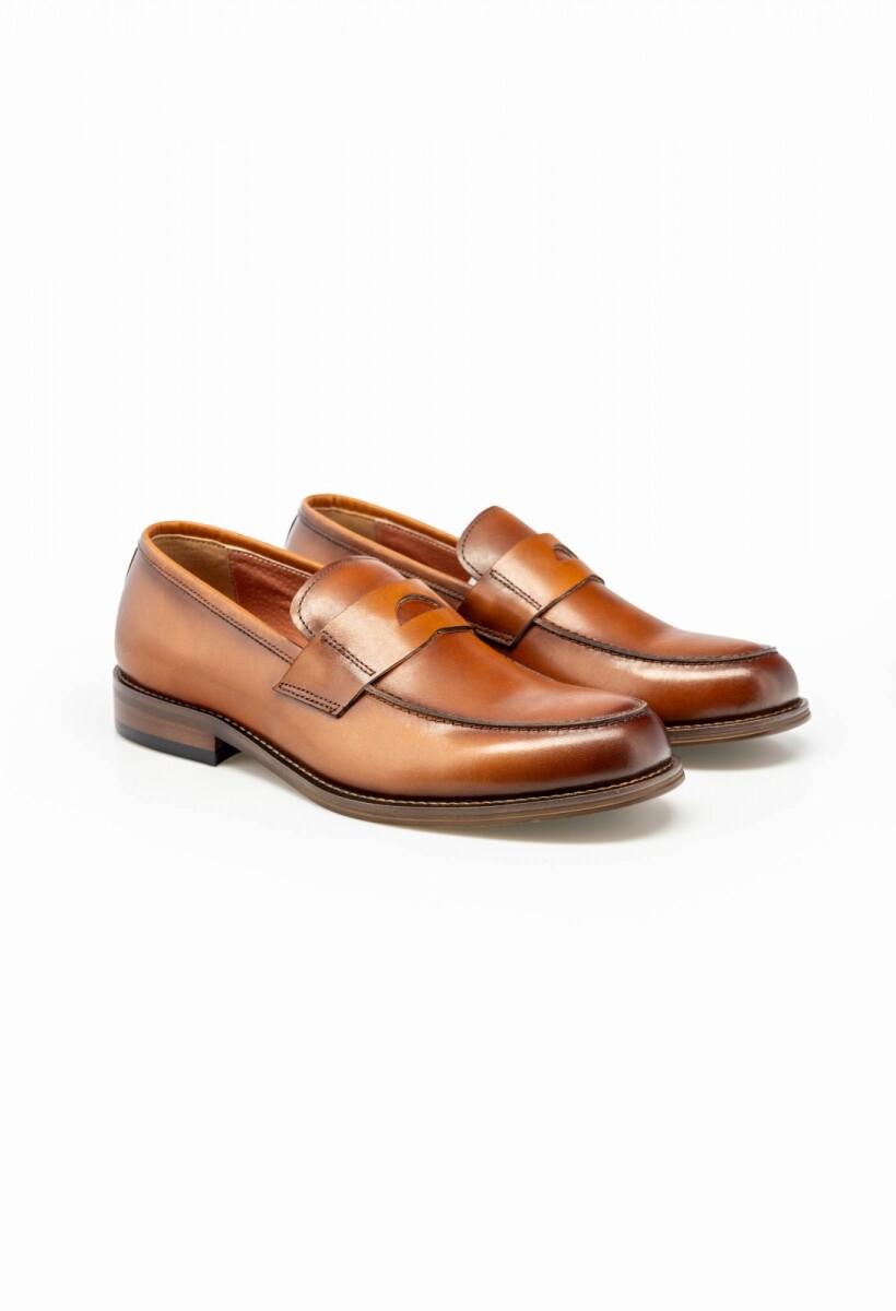 Mocasín con antifaz 100% cuero - Cognac 