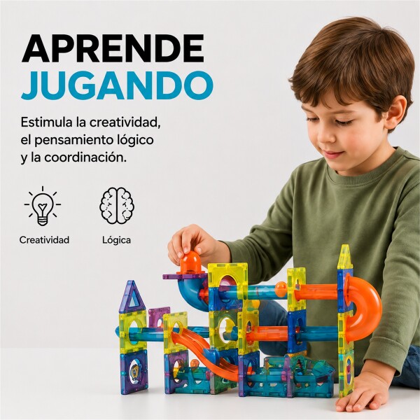 Juego de Construcción Magnético 96 Piezas Azul 1