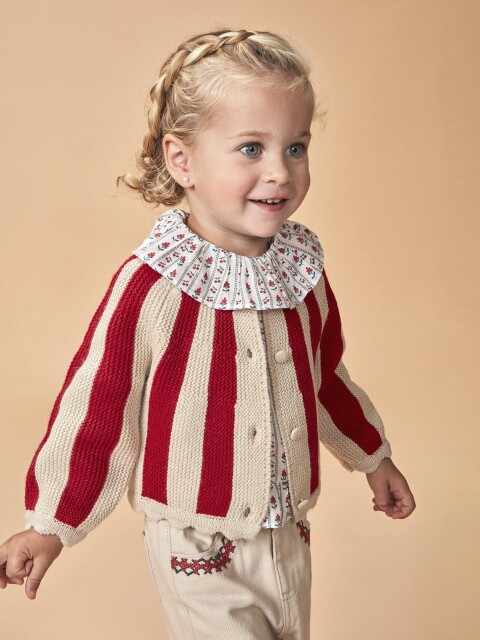 Chaqueta De Rayas Rojo