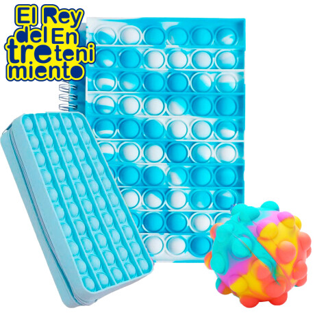 Set Pop It Real Cuaderno + Cartuchera+ Pelota Squishy Set Pop It Real Cuaderno + Cartuchera+ Pelota Squishy