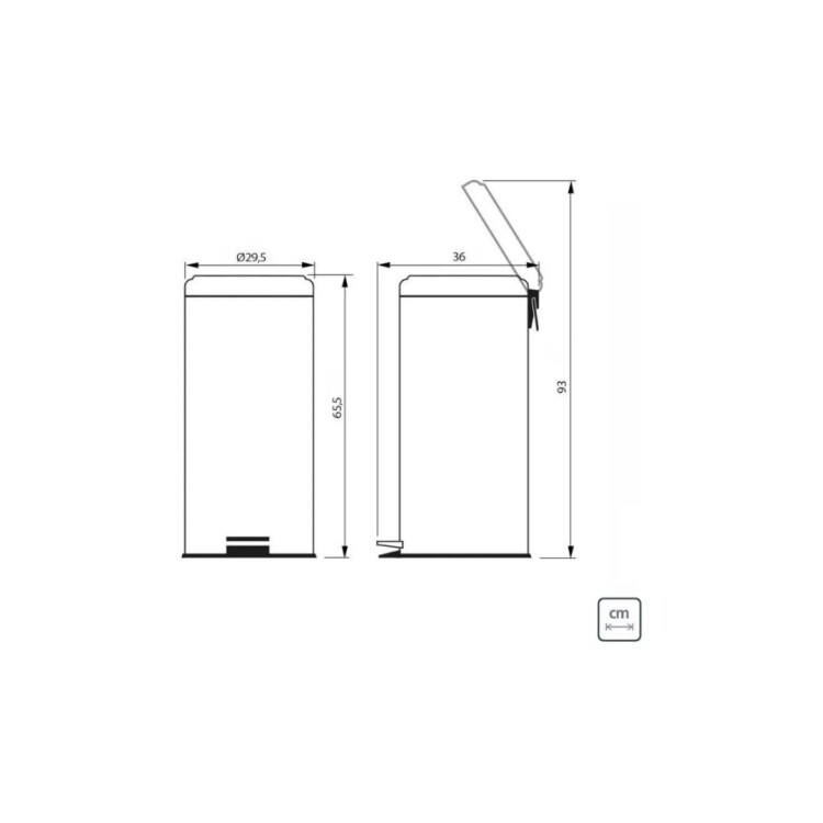 PAPELERA TACHO ACERO INOXIDABLE TRAMONTINA 30LTS PLATEADO