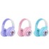 Auriculares Vincha Bluetooth Inalambricos Luces Microfono Variante Diseño Oso Rosa
