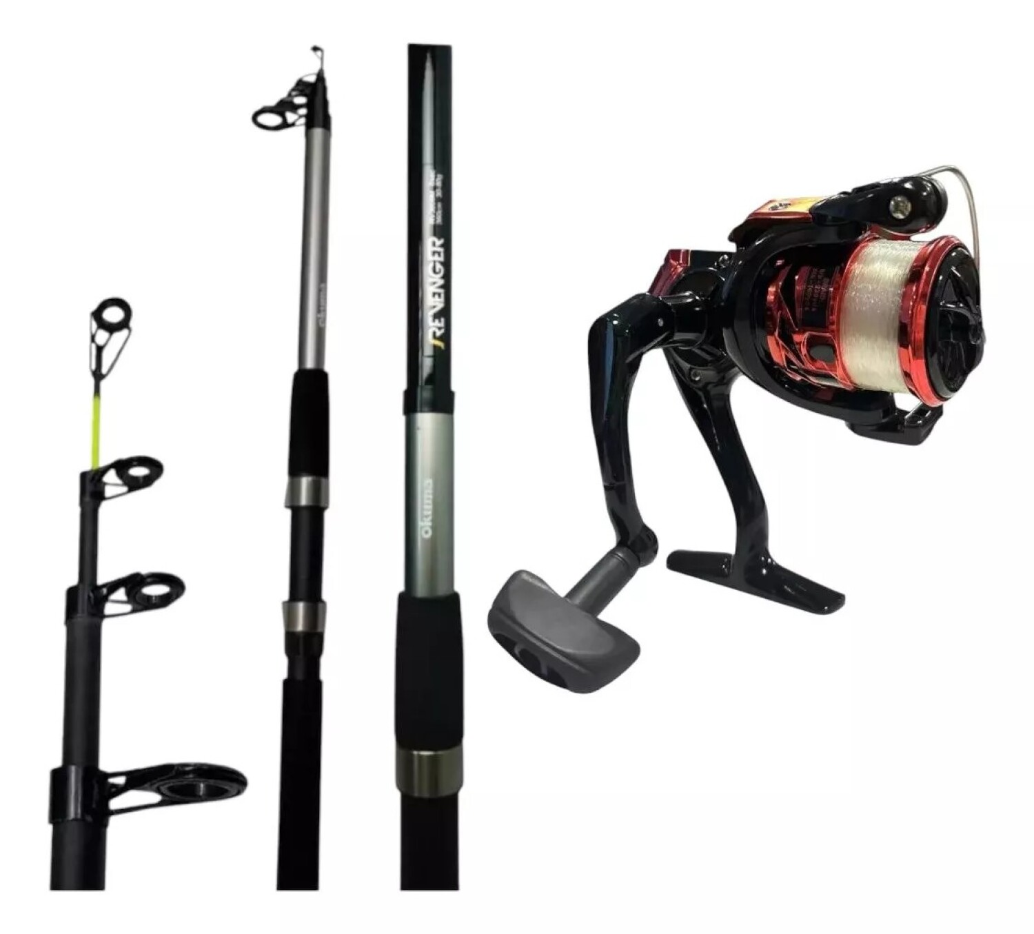 Combo Caña Okuma Telescópica 2,40 Mts + Reel + Tanza — Bentancor
