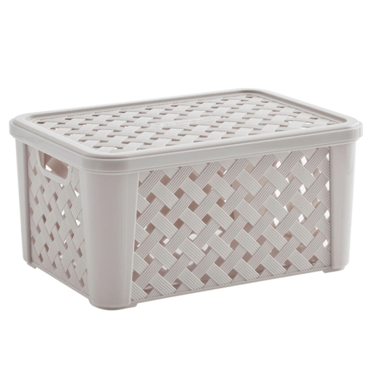 Caja Canasto Organizador Rattan c/ Tapa Paramount 24x17x12Cm - Crema 
