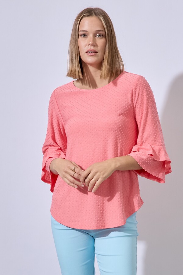 Blusa Manga Volados CORAL