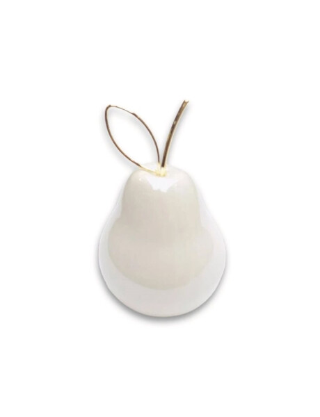 PERA DECORATIVA 8.5CM BLANCO/DORADO PERA DECORATIVA 8.5CM BLANCO/DORADO