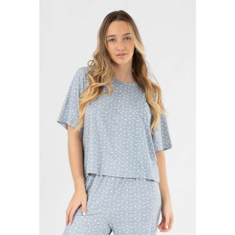 Pijama milena con pant Gris