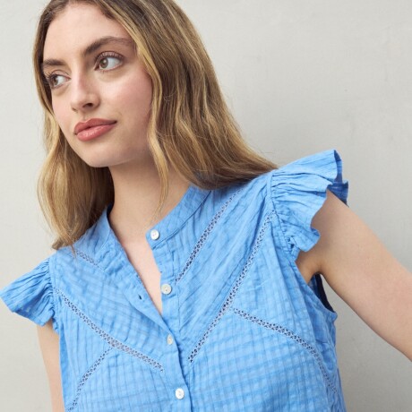 CAMISA BOHO Celeste Cielo