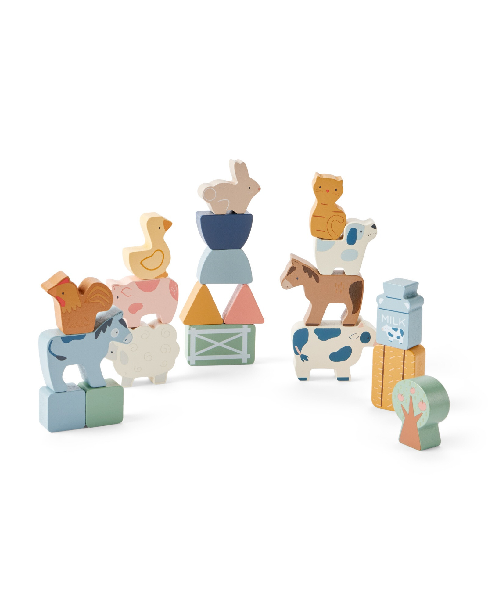 Set 20 bloques de madera, diseño animales de granja Set 20 bloques de madera, diseño animales de granja