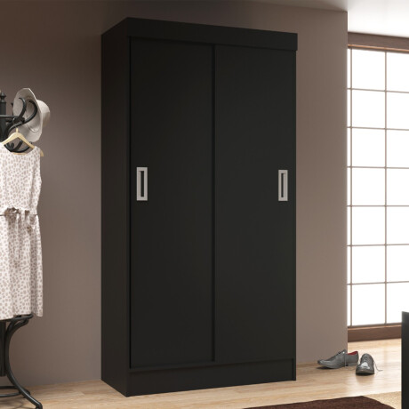 ROPERO 2 PUERTAS CORREDIZAS GUARDARROPA ARMARIO PLACARD CLOSET NEGRO