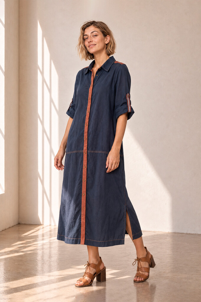 VESTIDO CHEMISE AZUL