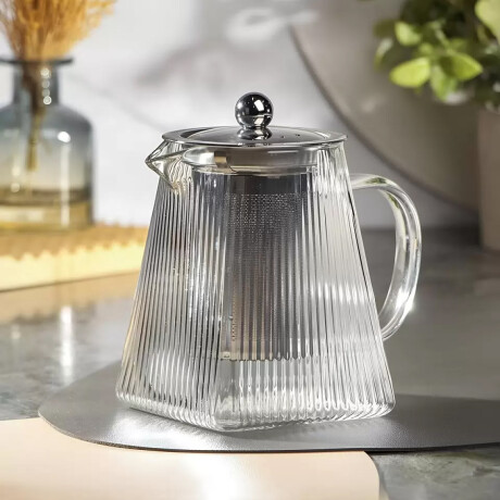 Tetera de vidrio facetado base cuadrada - 550ml Sc