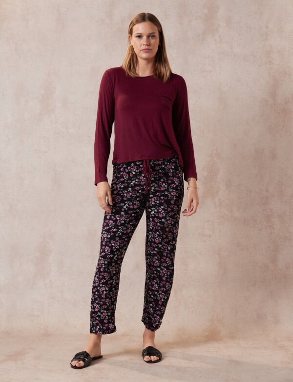 Pijama Con Pantalón BORDEAUX/MULTI