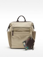 Mochila De Nylon Con Colgante crudo
