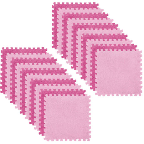 Set X20 Tatami Alfombra Suave Plush Piso Encastrable Rosa