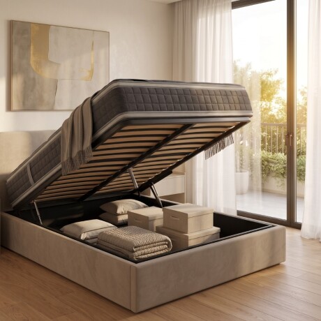 Sommier Baul 2 Plazas HAMPTONS Silver Con Respaldo Sommier Baul 2 Plazas HAMPTONS Silver Con Respaldo