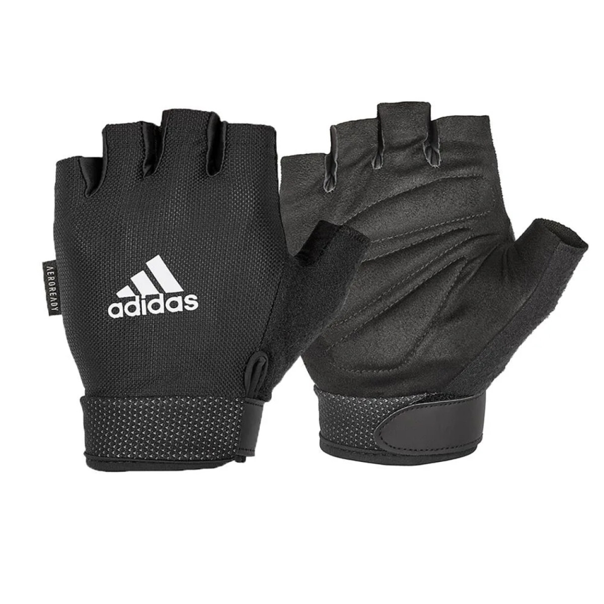 Guantes De Entrenamiento Adidas - Negro Con Logo Blanco 