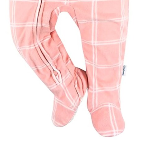 Enterito pijama polar con pie talles Todlder Rosa cuadros