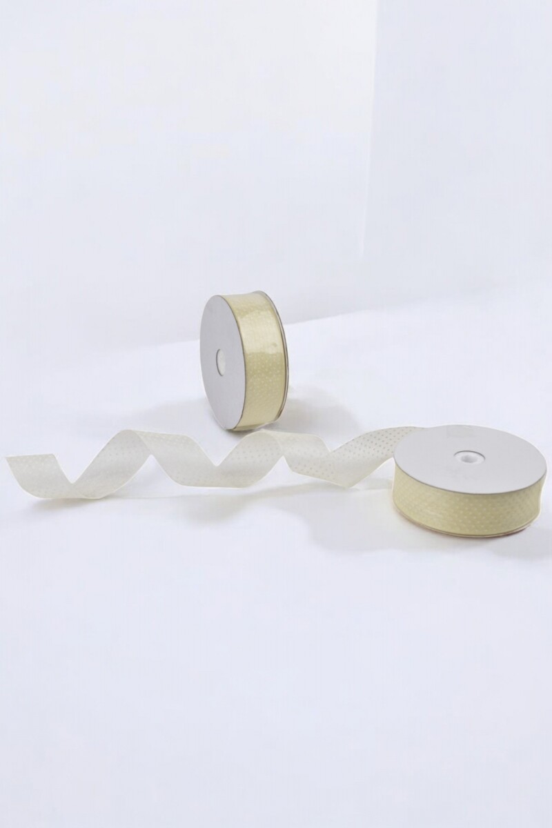 Cinta organza con puntos - 23 mts - CREMA 