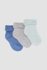Pack x3 medias bebe color liso puño volcado Variante 26