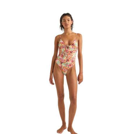 Bikini Rhythm Sierra Floral Tie Front One Piece Multicolor