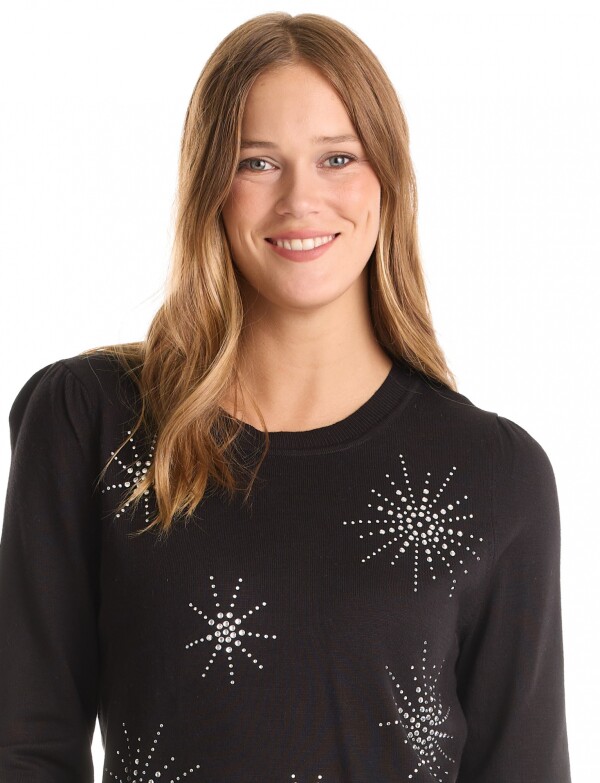 Buzo Destellos Strass NEGRO