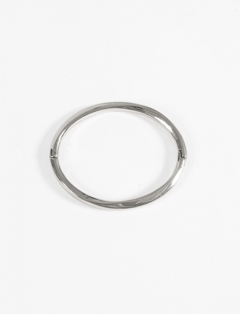 Pulsera rígida ajustable acero - plateado 