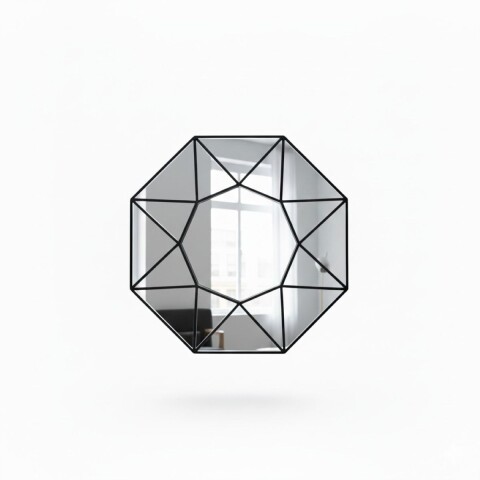 ESPEJO C/MARCO NEGRO 25CM Unica