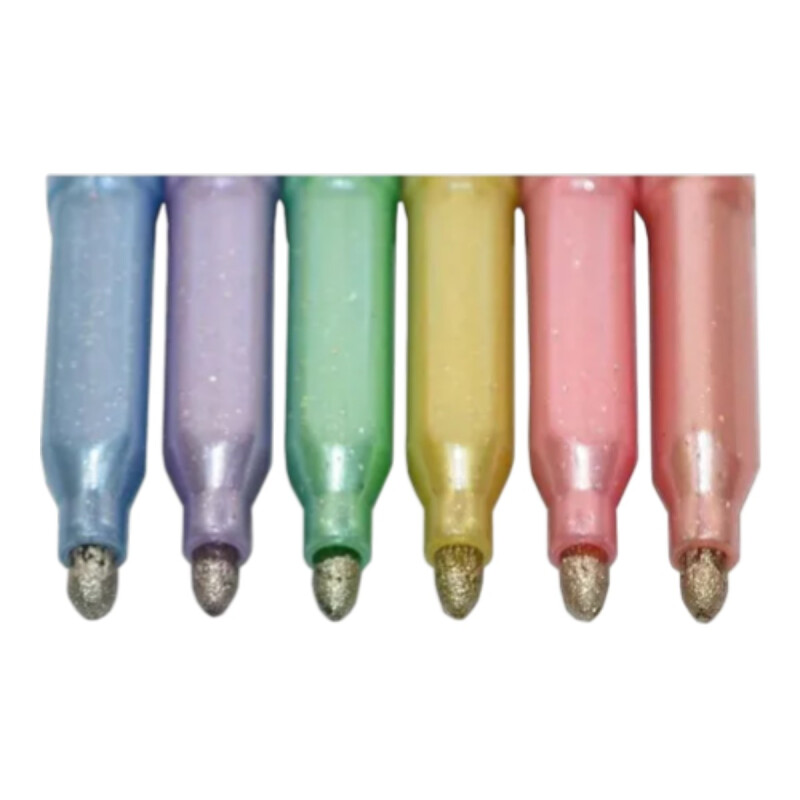 Marcadores Glitter Pastel Mooving x6 Marcadores Glitter Pastel Mooving x6
