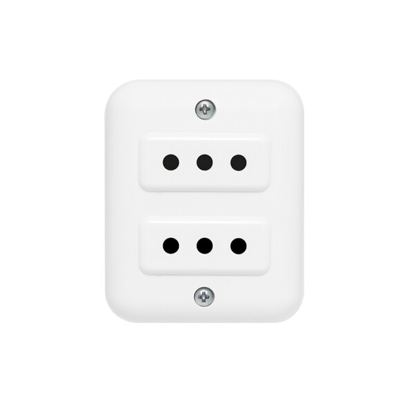 Caja ext. con 2 toma 3 en línea, blanco - Vulcano M41228