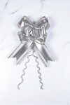 Moño magico grande 5,5 cm x 70 cm PLATA