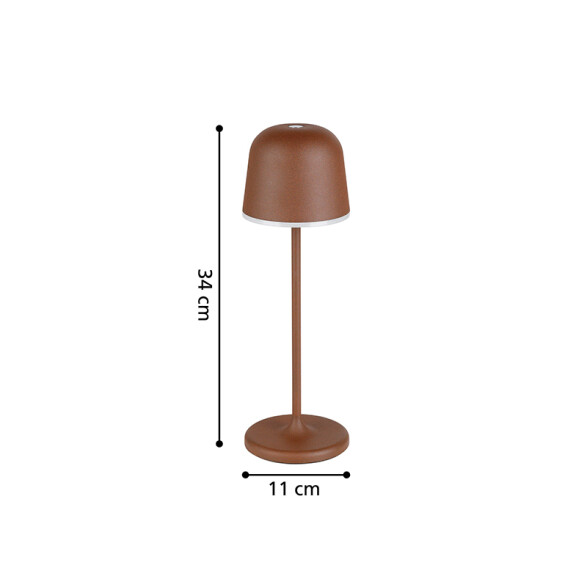 Lámpara de mesa LED inalámbrica marrón exterior EG0497