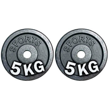 Set Mancuerna Maciza Cromada C/ Roscas + 10 Kg Pesas Opcion 1