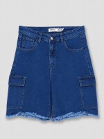 Bermuda Flor Jazmin Cargo azul